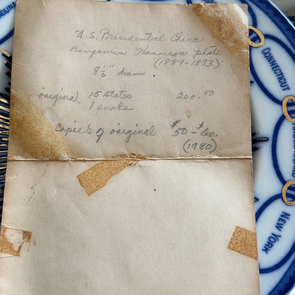 4 Flow Blue Martha Washington Chain of States Plates - Picture 6 of 9